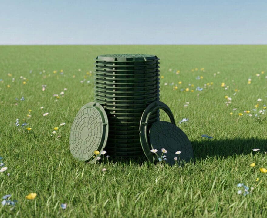 ПОЛИМЕРНО-ПЕСЧАНЫЙ КАНАЛИЗАЦИОННЫЙ ЛЮК ТИП - ЛМ ( легкий малогабаритный / садовый )